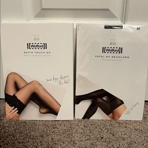 2 pack M Wolford Stay-Ups/fatal 80, satin touch 20